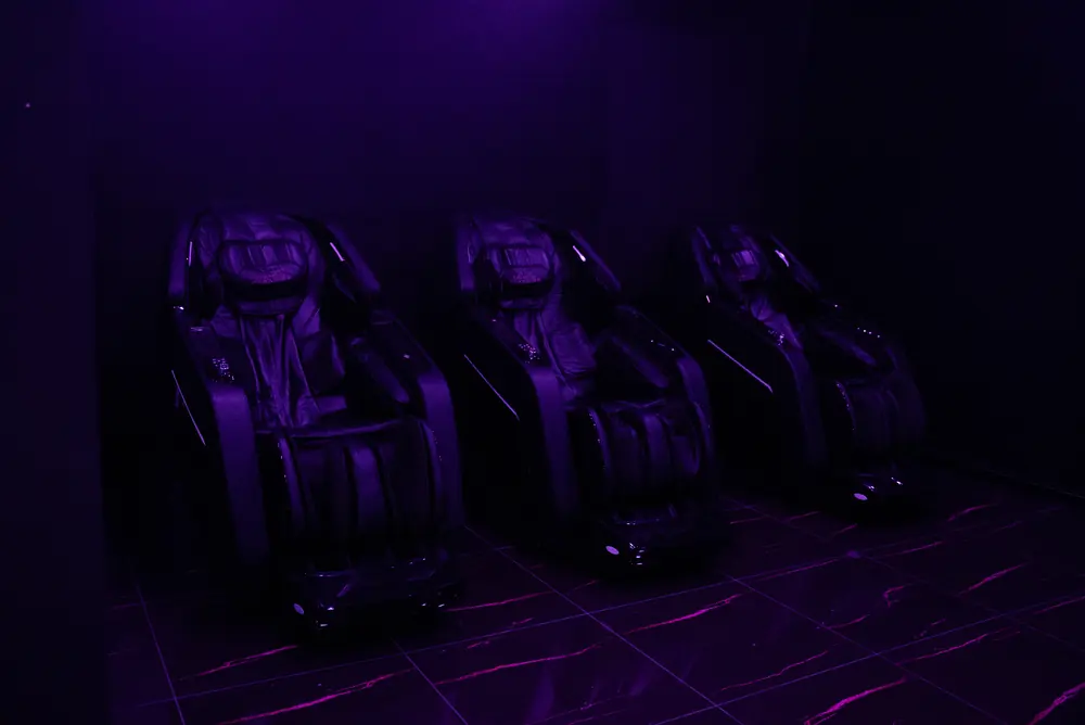 Massage chairs in the Hibernation Station recovery room